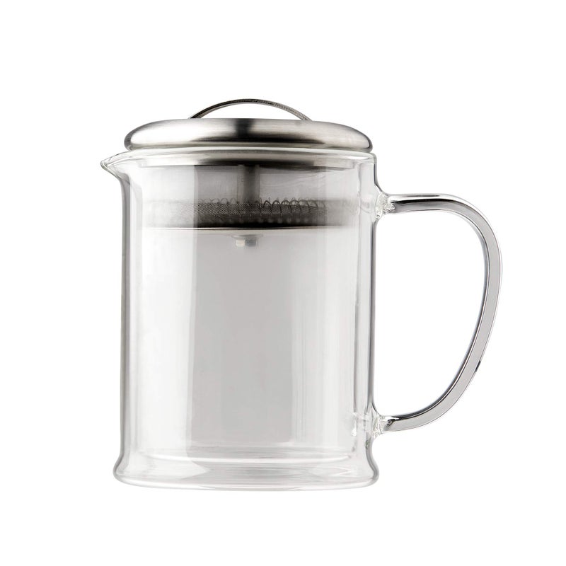 casaWare Double Wall Borosilicate Glass Tea pot with Strainer Lid - Image 4